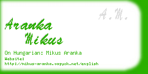 aranka mikus business card